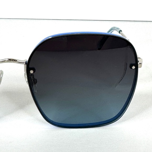 REBECCA MINKOFF Gloria 3/S Sunglasses NEW Blue Silver Square main image 5